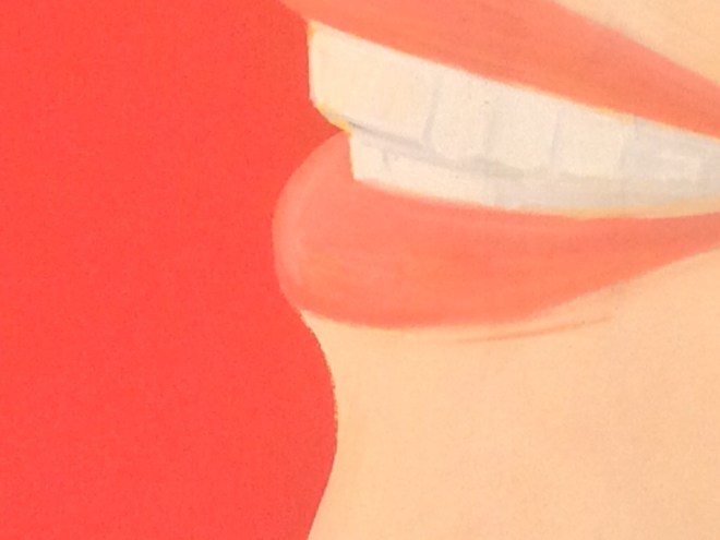 Detail of Alex Katz, The Red Smile, 1963, oil on canvas, Whitney Museum